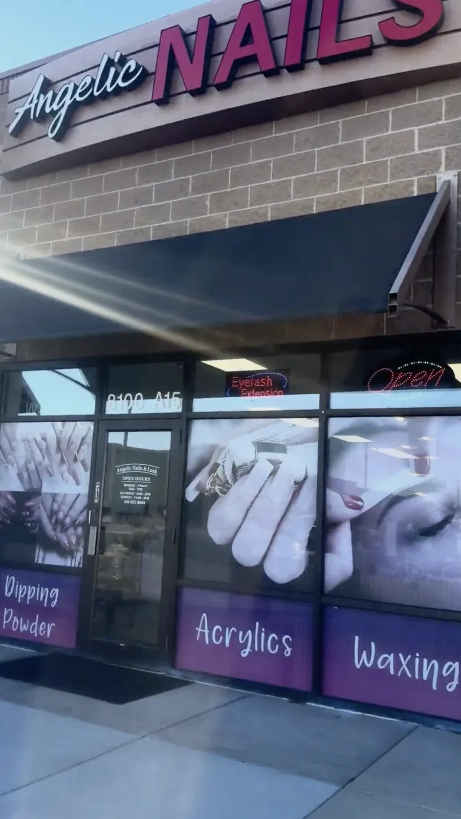 Angelic Nails storefront at 8100 W Crestline Ave, Suite A15